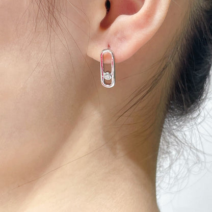 [Stars Jewelry]MOVE UNO SMALL 1 DIAMOND EARRINGS