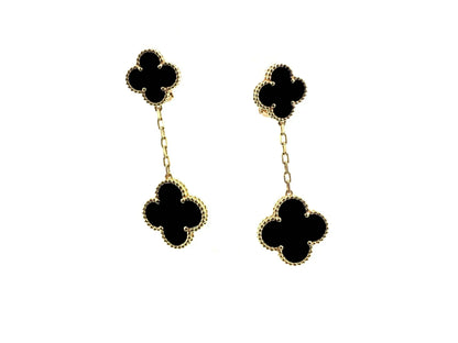 [Stars Jewelry]CLOVER 2 MOTIFS  EARRINGS (MULTIPLE CHOICESC